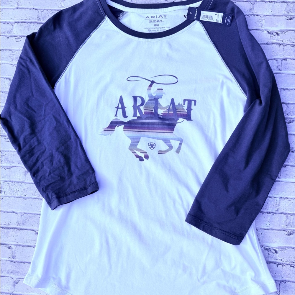 Ariat Women Dark Blue and White Graphic Tee